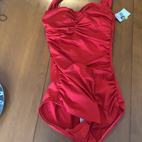 Esther Williams Red 1950’s one piece with Tummy - Picture 6 of 12